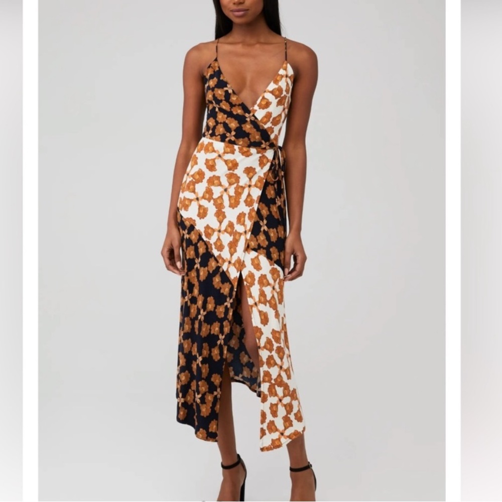 Minkpink Wrap Dress Printed Black Small